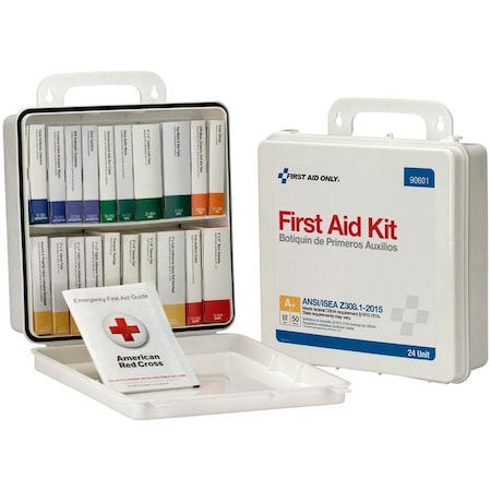 First Aid Only Ansi Unit First Aid Kit, 50 Person, 24/Kit, White FAO90601